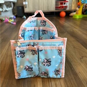 Loungefly Blue and Pink Stitch-Themed Travel Organizer Bag